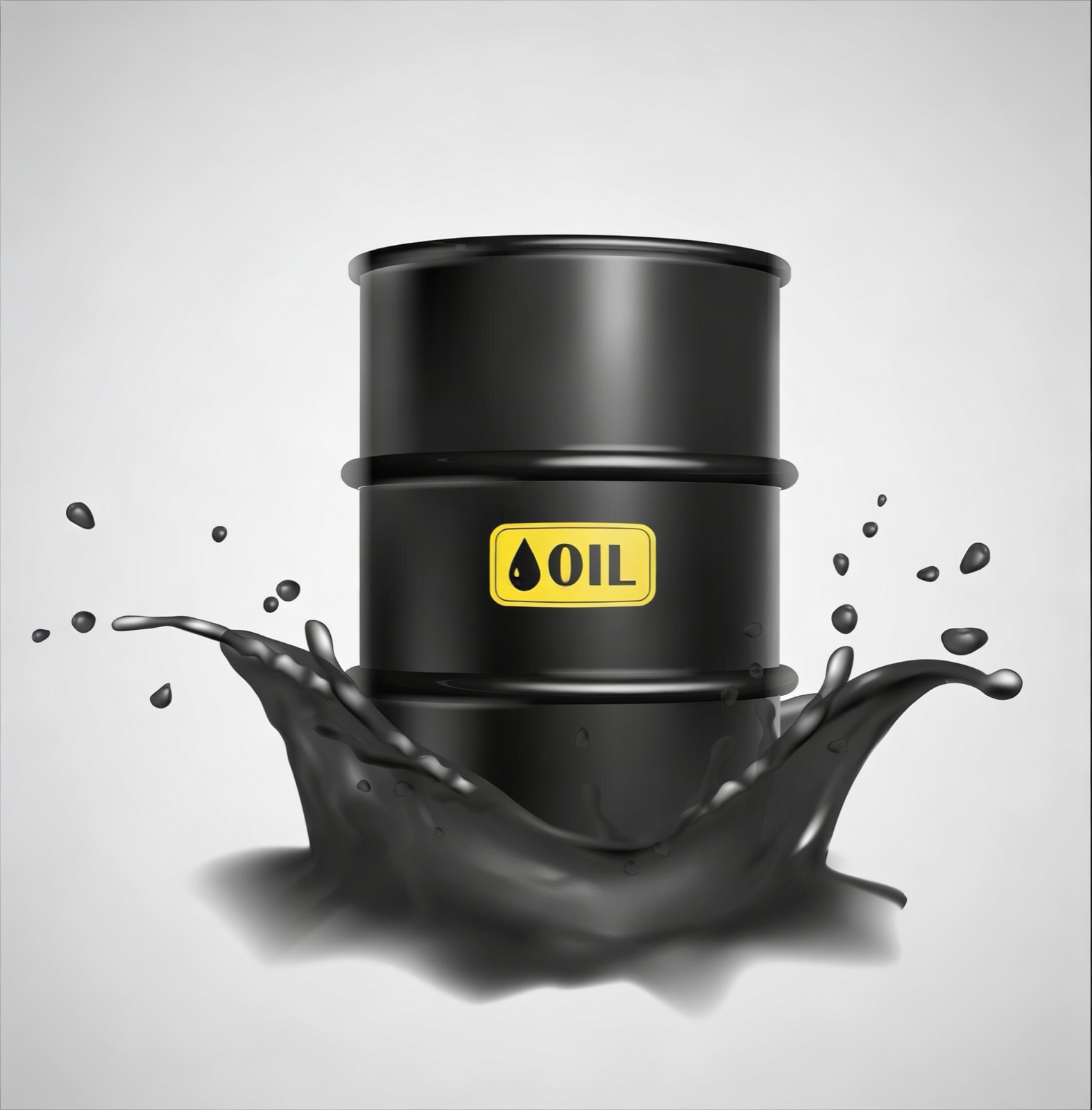 Black oil barrel with oil splash — used oil EPR